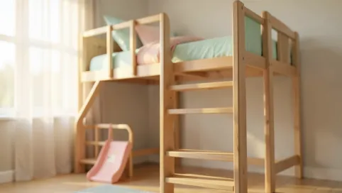 łóżko piętrowe domek  schody